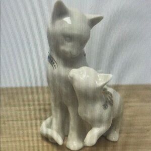 Vintage LENOX Jewels Collection Cat & Kitten Porcelain Figurine Mothers Love USA